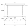 Lampa Wisząca bilardowa 3xE27 Białe szkło Abruzzo Otto 12.webp