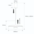 Lampa Wisząca okrągła Czarna ⌀38cm 9W 2700K Abruzzo Lunesso 20.webp
