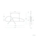 Lampa Wisząca Czarna metalowa 48W 150cm Abruzzo Lunetta 7.webp