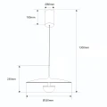 Lampa Wisząca okrągła Czarna ⌀53cm 20W 2700K Abruzzo Lunesso 20.webp