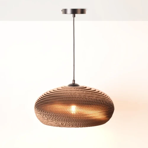 Lampa wisząca z tektury falistej E27 Abruzzo Fiore 3.webp