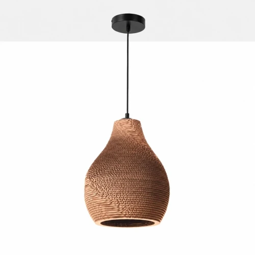 Lampa wisząca z tektury falistej E27 Abruzzo Fiore 2.webp
