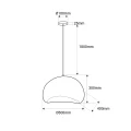 Wisząca lampa Biała E27 30cm Abruzzo Perla 2 10.webp
