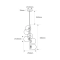 Lampa wisząca z kulami kryształowa Czarna 6 x G9 Azbruzzo Incanto 8.webp