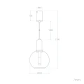 Lampa Wisząca 5W kula szklana Srebrna Abruzzo Lucenza 5.webp