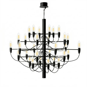 Lampa wisząca Żyrandol 30 x E14 Klasyczny Czarny Abruzzo Mare