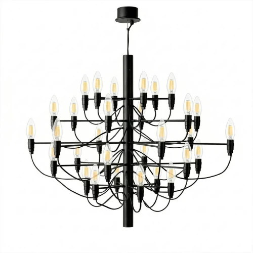 Lampa wisząca Żyrandol 30 x E14 Klasyczny Czarny Abruzzo Mare.webp
