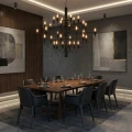 Lampa wisząca Żyrandol 30 x E14 Klasyczny Czarny Abruzzo Mare 4.webp