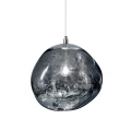 Designerska kryształowa lampa wisząca Ø 28cm Srebrna Abruzzo Sereno.webp