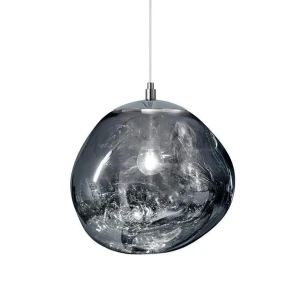 Designerska kryształowa lampa wisząca Ø 28cm Srebrna Abruzzo Sereno
