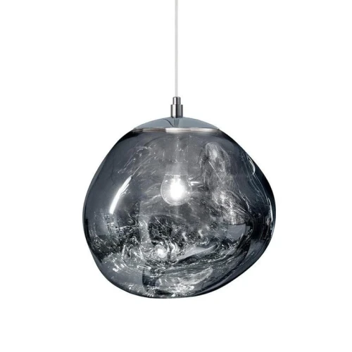 Designerska kryształowa lampa wisząca Ø 28cm Srebrna Abruzzo Sereno.webp