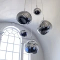 Designerska kryształowa lampa wisząca Ø 28cm Srebrna Abruzzo Sereno 5.webp