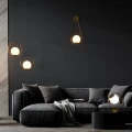 Lampa Wisząca kryształowa kula Złota Ø15cm E27 Abruzzo Veliano 11.webp
