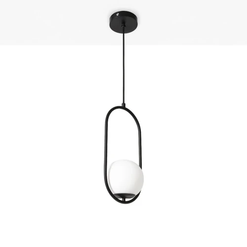 Lampa Wisząca kryształowa czarna kula Ø15cm E27 Abruzzo Veliano.webp