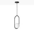 Lampa Wisząca kryształowa czarna kula Ø15cm E27 Abruzzo Veliano 4.webp