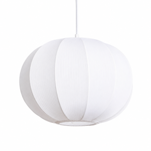 Lampa Wisząca Biała Bawełniana E27 Ø36cm Abruzzo Ludoro