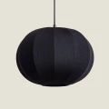 Lampa Wisząca Czarna Bawełniana E27 Ø36cm Abruzzo Ludoro 10.webp