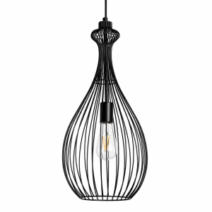 Lampa Wisząca Metalowa Czarna Ø25cm E27 Abruzzo Volterra