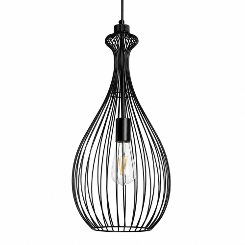 Lampa Wisząca Metalowa Czarna Ø25cm E27 Abruzzo Volterra.png