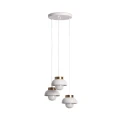 Lampa Wisząca z metalu i szkła biało złota 3xE27 Abruzzo Molto.webp