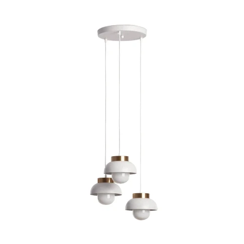 Lampa Wisząca z metalu i szkła biało złota 3xE27 Abruzzo Molto.webp