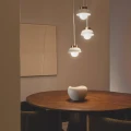 Lampa Wisząca z metalu i szkła biało złota 3xE27 Abruzzo Molto 3.webp