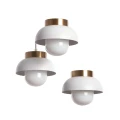 Lampa Wisząca z metalu i szkła biało złota 3xE27 Abruzzo Molto 7.webp