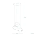 Lampa Wisząca z metalu i szkła biało złota 3xE27 Abruzzo Molto 8.webp