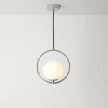 Lampa Wisząca Srebrna Kula Mleczna Abruzzo Rossi E27 2.webp
