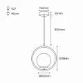 Lampa Wisząca Srebrna Kula Mleczna Abruzzo Rossi E27 8.webp