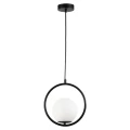 Lampa Wisząca Czarna Kula Mleczna Abruzzo Rossi E27.webp