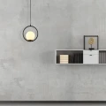 Lampa Wisząca Czarna Kula Mleczna Abruzzo Rossi E27 2.webp