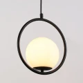 Lampa Wisząca Czarna Kula Mleczna Abruzzo Rossi E27 6.webp