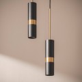 Lampa Wisząca tuba czarno złota GU10 Abruzzo Lorina 3.jpg