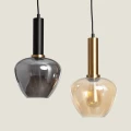 Lampa Wisząca szklana Czarna Ø20cm Abruzzo Riflesso 7.webp