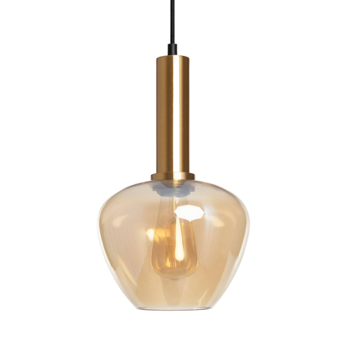 Lampa Wisząca szklana bursztynowa Ø20cm Abruzzo Riflesso.png