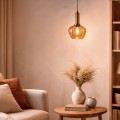 Lampa Wisząca szklana bursztynowa Ø20cm Abruzzo Riflesso 2.jpg