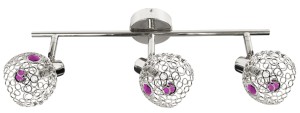 LAMPA ARON LISTWA 3X40W G9 CHROM KRYSZTAŁ FIOLET