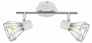 VERVE LAMPA SUFITOWA LISTWA 2X40W E14 BIAŁY ABAŻUR CHROM