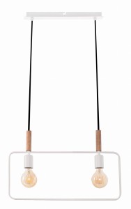 FRAME LAMPA WISZĄCA 2X60W E27 BIAŁY