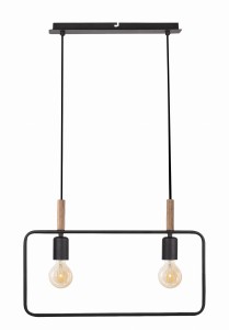 FRAME LAMPA WISZĄCA 2X60W E27 CZARNY