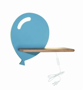BALOON LAMPA KINKIET 4W LED 4000K Z OTWOREM IQ KIDS Z PRZEWODEM Z WŁ. I WTYCZKĄ NIEBIESKI