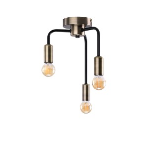 Saga lampa sufitowa patyna+matowy czarny 3x40w e14