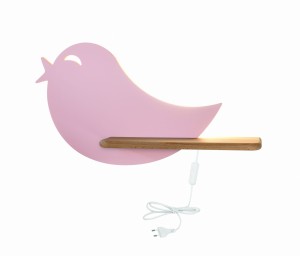 BIRD LAMPA KINKIET 5W LED 4000K IQ KIDS Z PRZEWODEM Z WŁ. I WTYCZKĄ RÓŻOWY