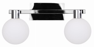 Maldus lampa kinkiet chromowy 2x40w g9 klosz biały