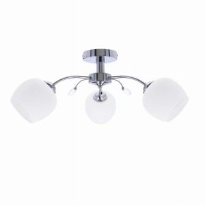 Estar lampa sufitowa chromowy 3x40w e27 klosz biały