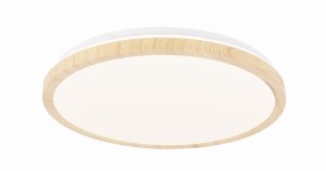 LAMPA SUFITOWA GANDAVA PLAFON 24W LED BIAŁO DREWNIANY 4000K
