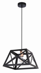 Origami lampa wisząca czarny 1x40w e27 klosz czarny
