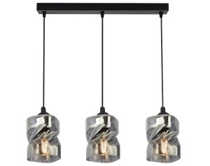 Felis lampa wisząca czarny 3x60w e27 klosz dymiony