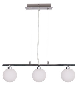 Raisa lampa wisząca chromowy 3x40w g9 klosz biały